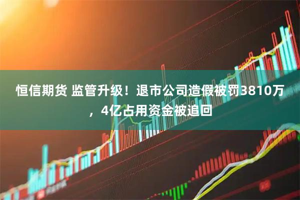 恒信期货 监管升级！退市公司造假被罚3810万，4亿占用资金被追回